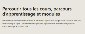Tous les cours de Microsoft.